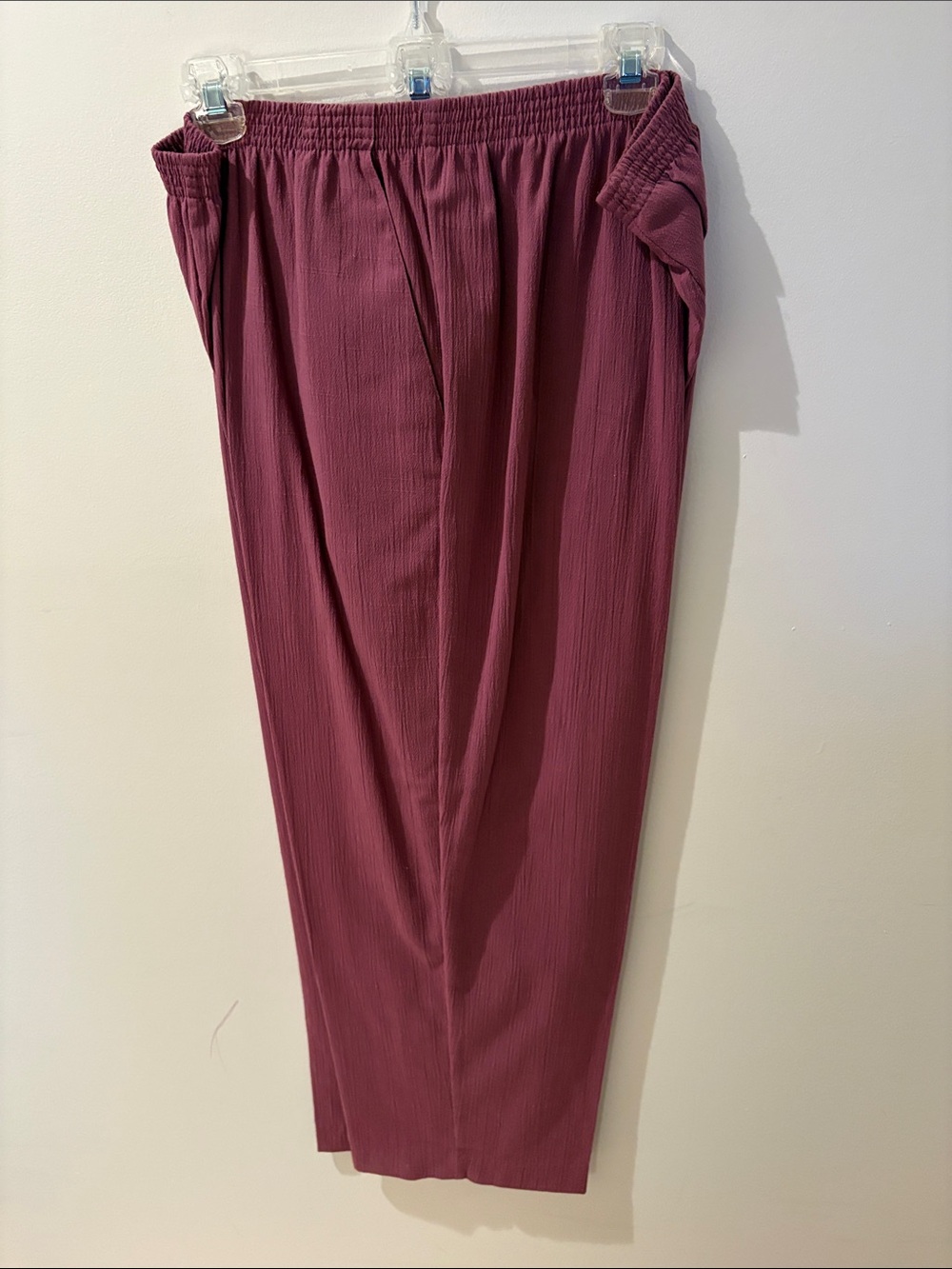 Alfred Dunner Women's Elastic Waist Trousers - Burgundy Plum